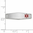 thumbnail image 2 of 14k White Gold Polished 24x7mm Off-Center Red Epoxy Enameled Medical ID Soft Diamond Shape Plate # 816 XM641W, 2 of 2