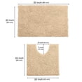 thumbnail image 4 of Luxurux Juego De Alfombras De Baño De 2 Piezas: Felpa Suave De Secado Rápido, Antideslizante, Súper Absorbente. Incluye Tapete Para Inodoro Rectangular (31 X 20 Pulgadas) Y En Forma De U (20 X 20 Pulg, 4 of 5