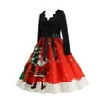 thumbnail image 2 of Gvmfive Women Christmas Party Cocktail Long Sleeve High Waist Swing Dress, 2 of 5