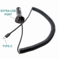 thumbnail image 5 of Car Charger for T-Mobile REVVL Tab (2023) - 3.4A Type-C Power Adapter DC Socket Extra USB Port Coiled Cable, 5 of 5