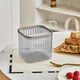 thumbnail image 4 of Mini Desktop Trash Can | Press-Lid Desk Organizer Garbage Basket | Plastic Compact Sundry Storage Bin | Flip Top Lid, Divided Sections, Tidy Container | White or Gray | 6x6x3.2in or 6x6x5.5in | 1, 4 of 6