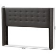 thumbnail image 6 of Bowery Hill Contemporary Fabric Queen Winged Panel Headboard in Gray, 6 of 6