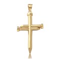 thumbnail image 2 of LoveBling 10K Yellow Gold Two-Tone Triple Nail Cross Charm (2.18" x 1.10"), 2 of 3