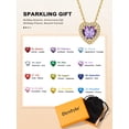 thumbnail image 6 of Bestyle Gold Plated Heart Necklace for Women, 2ct Created Alexandrite Crystal Birthstone Pendant Jewelry Gifts for Graduation Birthday Christmas, 6 of 9
