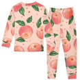 thumbnail image 2 of Pink Peach Cotton Pajamas 2 Piece Set Sleepwear Soft and Comfortable Homewear Nightwear, 2 of 7