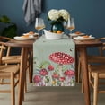 thumbnail image 2 of Mushroom Table Runner - 90 Inch Long, Kitchen Dining Table Runner Dresser Scarves, Sage Green Butterfly Moon Eucalyptus Leaf Farmhouse Decor for Coffee Tables Wedding Party Banquet, 2 of 8