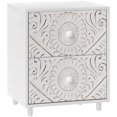 thumbnail image 1 of HOMCOM Table de Nuit, Table de Chevet avec 2 Tiroirs, Style Mi-Siècle, Blanc, 1 of 10