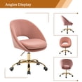 thumbnail image 3 of Velvet Home Office Chair, Tina's Home Swivel Accent Chair Adult Makeup Chair Metal Leg Bedroom,Pink, 3 of 6