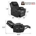 thumbnail image 5 of Vineego 360° Swivel PU Leather Chair with Massage Function Adjustable Home Theater Single Recliner,Black, 5 of 5