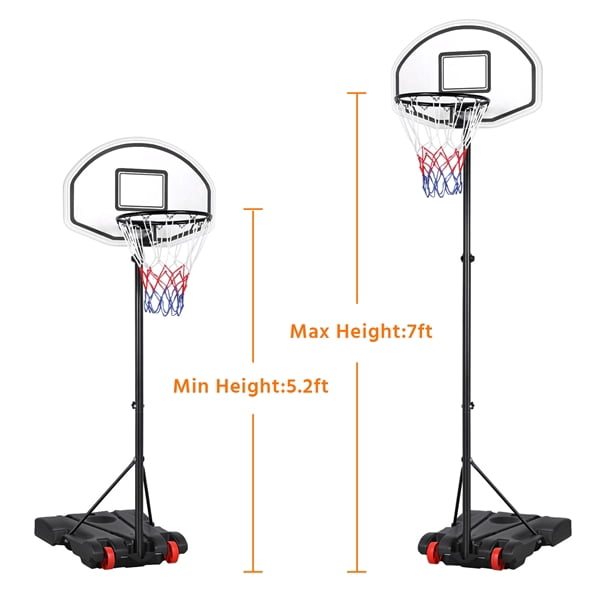 Easyfashion Youth Adjustable Basketball Hoop System Outdoor Black - 1