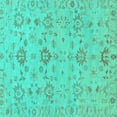 thumbnail image 1 of Ahgly Company Indoor Square Oriental Turquoise Blue Traditional Area Rugs, 5' Square, 1 of 4