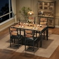 thumbnail image 2 of Dining Table Set for 4, Kitchen Table with 4 Padded Chairs, 5 Piece Wood Dining Set with Rounded Corners for Small Spaces, 2 of 14