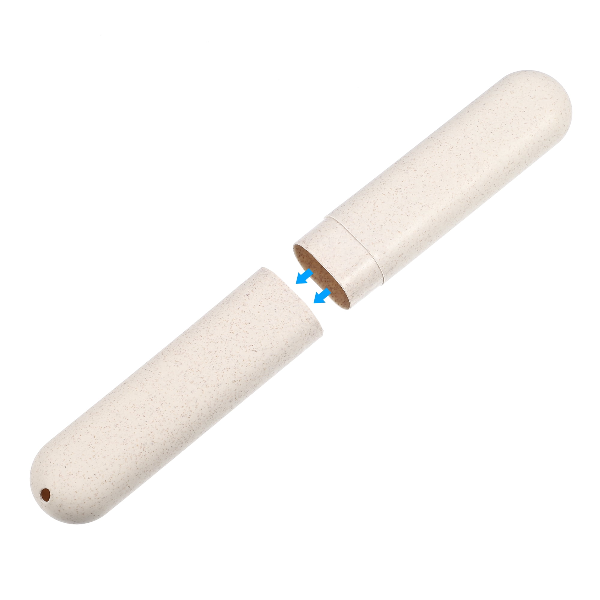 Unique Bargains 2Pcs Traveling Toothbrush Holders Case for Travel Beige 8.07"x1.22"x0.83"