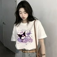 thumbnail image 6 of Kuromi T-shirt Women Cotton Fashion Tees Shirts Kawaii Sanrio Melody Cartoons Oversize Fashion Casual Clothes Streetwear Y2K Top, 6 of 23