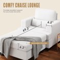 thumbnail image 2 of ADVWIN 37.4'' Accent Chair with Ottoman, Oversized Single Sofa Chair, Modern Upholstered Cloud Couch, Comfy Teddy Fabric Armchair, Extra Deep Seat Reading Chair for Living Room, Bedroom, White, 2 of 8