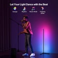 thumbnail image 5 of Corner Floor Lamp, 47" RGB+IC LED Standing Lamp Compatible with Alexa & Google Assistant, APP&Remote Control Color Changing Gaming, 5 of 5
