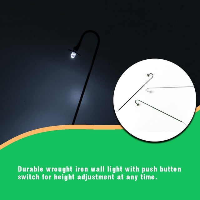 Lampes de Rue à Tête Courbée à l'Échelle 1:50 3V/12V Modélisme LED Lampe de Poteau Douce pour Éclairage Miniature Lumière Noir/blanc