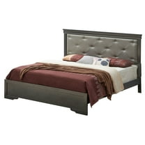 Passion Furniture Lorana Metalic Black Full Panel Beds, PF-G6502B-FB2