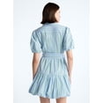 thumbnail image 3 of Free Assembly Women's and Women's Plus Cotton Mini Dress with Puff Sleeves, Sizes XS-4X, 3 of 5