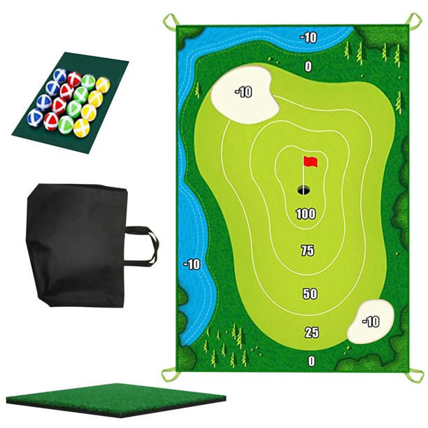 Golf Game Mat Set with Sticky Playing Mat for Adults Family Kids