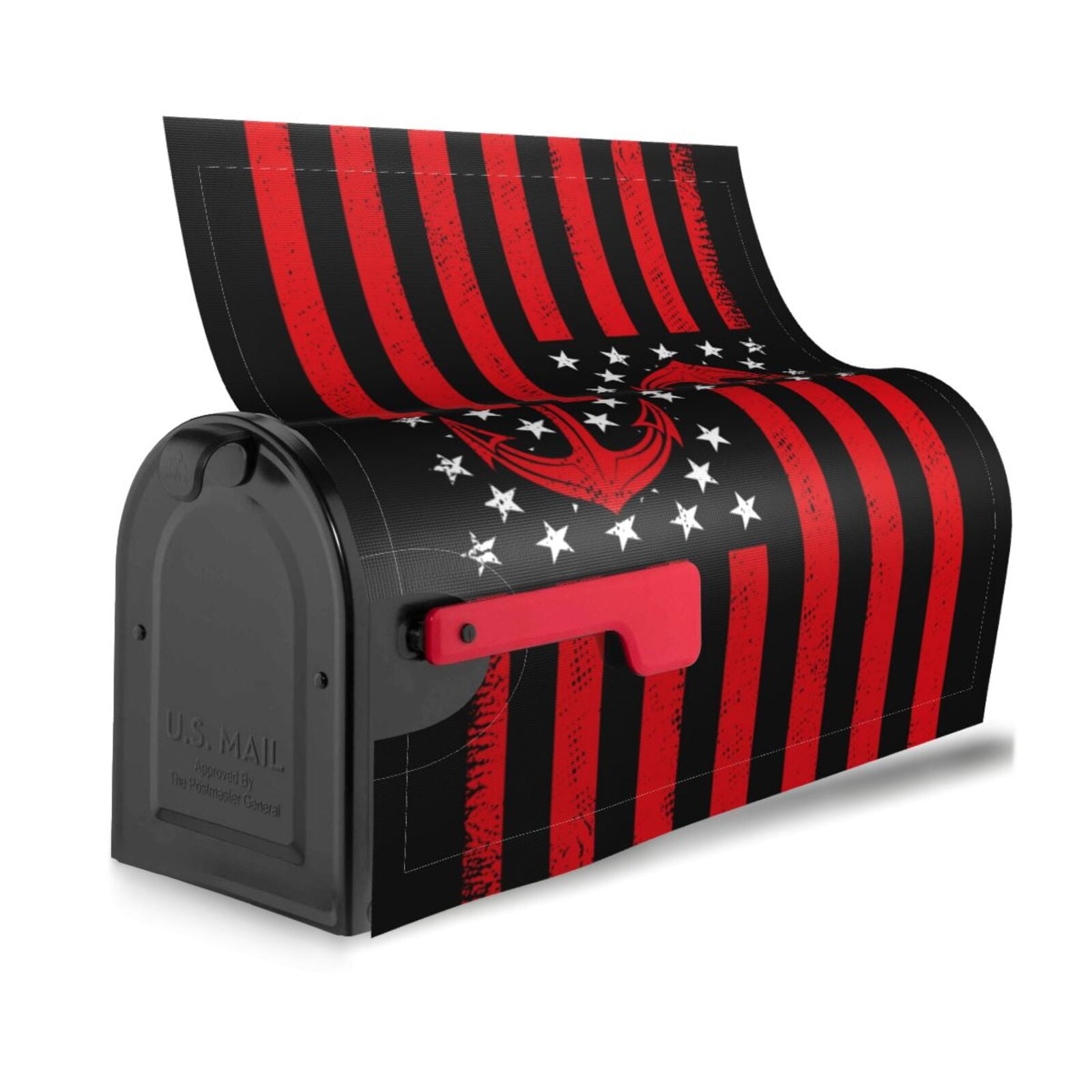 Picia Nautical American Flag Magnetic Mailbox Cover Standard Size-21x18 in
