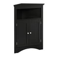 thumbnail image 3 of Bathroom Corner Cabinet, Farmhouse Floor Corner Cabinet with Doors and Adjustable Shelves, Freestanding Wooden Storage Hutch Cupboard for Bathroom, Kitchen, Living Room, Black, 3 of 9