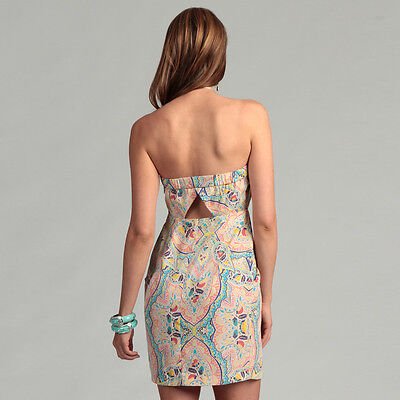 JESSICA SIMPSON Tube DRESS Floral MOROCCAN Ornament SAMARA Pockets