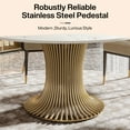 thumbnail image 6 of Tribesigns 59 inch Modern Luxury Sintered Stone Round Dining Table with Gold Stainless Steel Pedestal for Kitchen Dining Room, 6 of 9