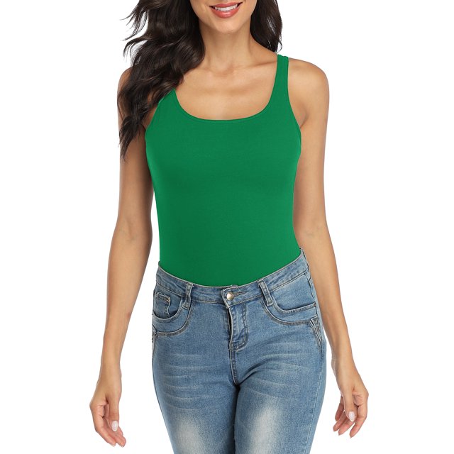 Débardeur pour Femme avec Soutien-Gorge Intégré, Camisole à Larges Bretelles Ajustables, Tricot de Coton