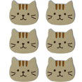 thumbnail image 1 of Posavasos lindo gato de 6 piezas - amarillo pequeño MFZFUKR CPB-DE-LYY1125-3, 1 of 5