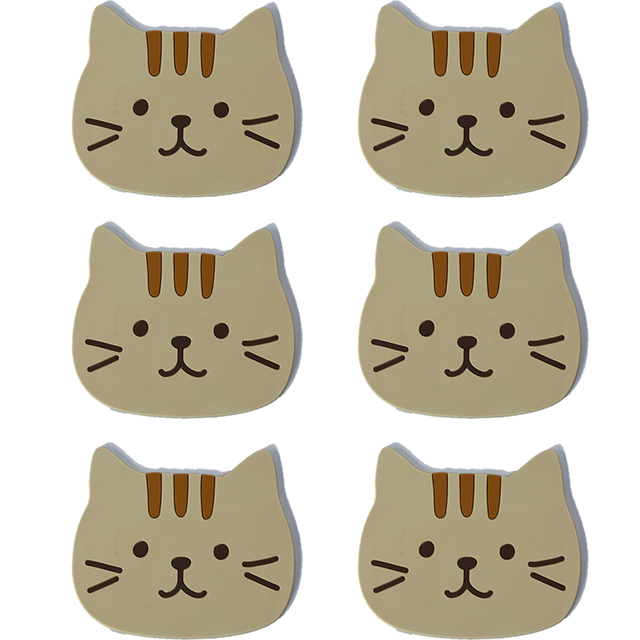 Posavasos lindo gato de 6 piezas - amarillo pequeño MFZFUKR CPB-DE-LYY1125-3
