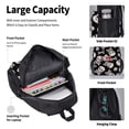 thumbnail image 4 of Pofeuu black white Skull bone Print Backpack Travel Backpacks With Lunch Bag Pencil Bag Set 3 pcs Set Cartoon Backpack, 4 of 7