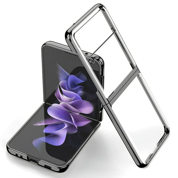 Clear Case Compatible with Samsung Galaxy Z Flip 4 Plating Case Transparent Case for Samsung Galaxy Z Flip 4 2022,