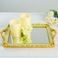thumbnail image 5 of Efavormart Metallic Gold/Mint Green Resin Decorative Serving Tray - Rectangle Mirrored Vanity Tray - 15"x10", 5 of 11