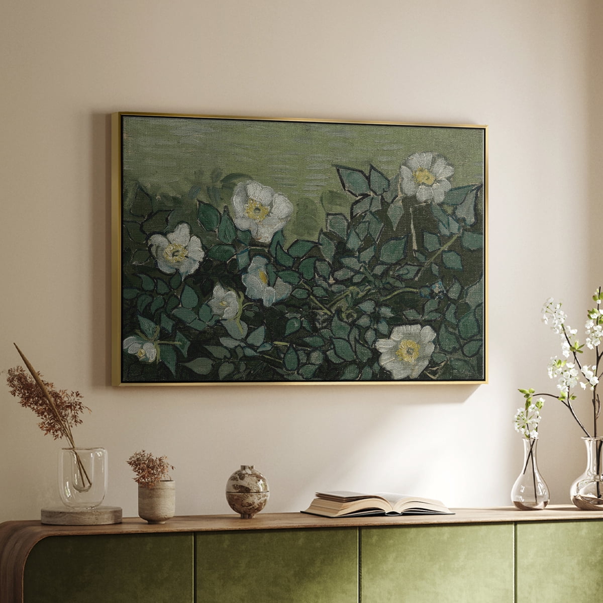 Vintage Botanical Print-LXXXV By Wexford Home Framed in Gold Wood Gallery Wrapped Canvas 17 in. x 25 in.