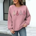 thumbnail image 4 of SYMOID Womens Christmas Tree Sweatshirt, Waffle Knit Cozy Crew Neck, Pink - Relaxed Fit Holiday Casual Top for Fall/Winter Soft Fabric,Size M, 4 of 6