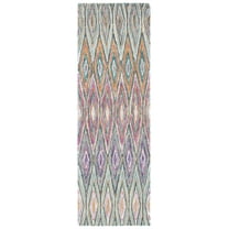 SAFAVIEH Aspen Catriona Geometric Wool Runner Rug, Blue/Pink, 2'3" x 5'