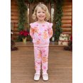 thumbnail image 3 of Cjfdfy Toddler Baby Girl Christmas Outfits Gingerbread Man Print Long Sleeve Ruffle Sweatshirt And Pants Infant Cute My Christmas Fall Winter Outfit 0-3Y, 3 of 9