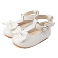 thumbnail image 2 of Fozruso Baby Girls First Walking Shoes Shiny Leather Bowknot Shoes Soft Sole Toddler Dress Shoes,Sizes 6 Toddlers 12-18 Months(White), 2 of 4