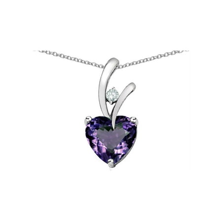 - Heart Shaped 8mm Simulated Alexandrite Endless Love Pendant Necklace in Sterling Silver
