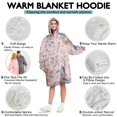 thumbnail image 5 of Wearable Oversized Blanket,Pioneer Flower Floral Print Pattern Wearable Blanket Hoodie for Adults,Cozy Hooded Blankets with Super Pockets,Super Warm Fuzzy Pullover for Women & Men, 5 of 6