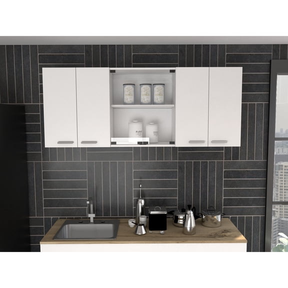 White Melamine, Two Closed Cabinets | Laundry Room Detergent and Tool Storage