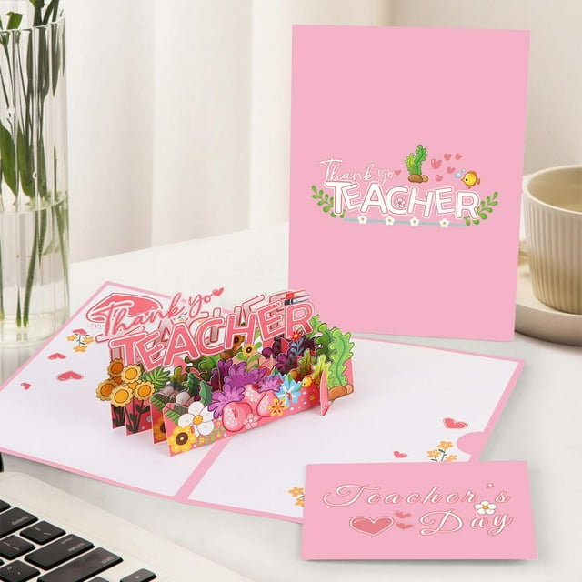 Feltree Lasers Cut Greeting Card Thank You Card Teacher's Day Greeting Card Teacher's Week Card