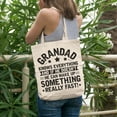 thumbnail image 2 of Grandad Knows Everything, Grandfather or Grandpa Appreciation, Father's Day, 12oz Canvas Tote Bag, 2 of 3