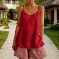thumbnail image 2 of BILIKEYU Women's Linen Tank Tops,&nbsp;Oversized Breathable Top Soft Linen Blend Flowy Sleeveless Casual Daily Wear Weekend Getaway, Red, 2 of 9