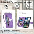 thumbnail image 6 of For iphone Air 6.5 inch Case, Wallet for Women Men, Durable PU Leather Magnetic Flip Lanyard Strap Wristlet Zipper Card Holder Wallet Phone Case for iphone Air, 6 of 10