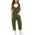 thumbnail image 4 of ZANKLEY Girls' Casual Sleeveless Jumpsuits Spaghetti Strap Loose Romper Long Pants with Pockets Daily Wear, 4 of 6