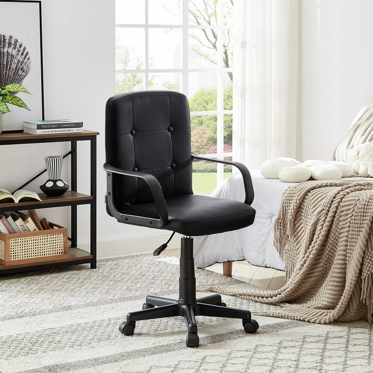 VECELO Corner Computer Desk Chair Set Ergonomic High Back Adjustable Height Office Chair and Study Writing Table with Keyboard Tray and Storage