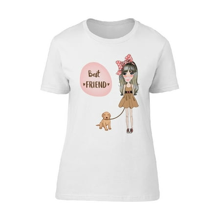 Best Friend. Girl With Puppy Tee Women's -Image by