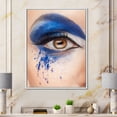 thumbnail image 2 of Close Up Of Brown Eye With Blue Fantasy Make Up 30 in x 40 in Framed Photography Canvas Art Print, by Designart, 2 of 5